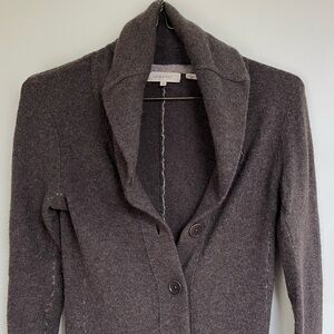 Inhabit Cardigan Sweater Womens Small Brown Cashmere Blend Drape Button Collar